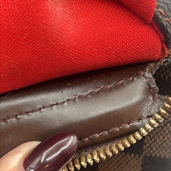 LOUIS VUITTON VINTAGE CHELSEA DAMIER EBENE HANDBAG PURSE TOTE - Picture 15 of 16